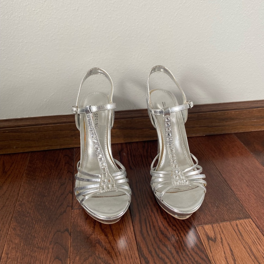 Call it Spring Silver/ Bling Heels